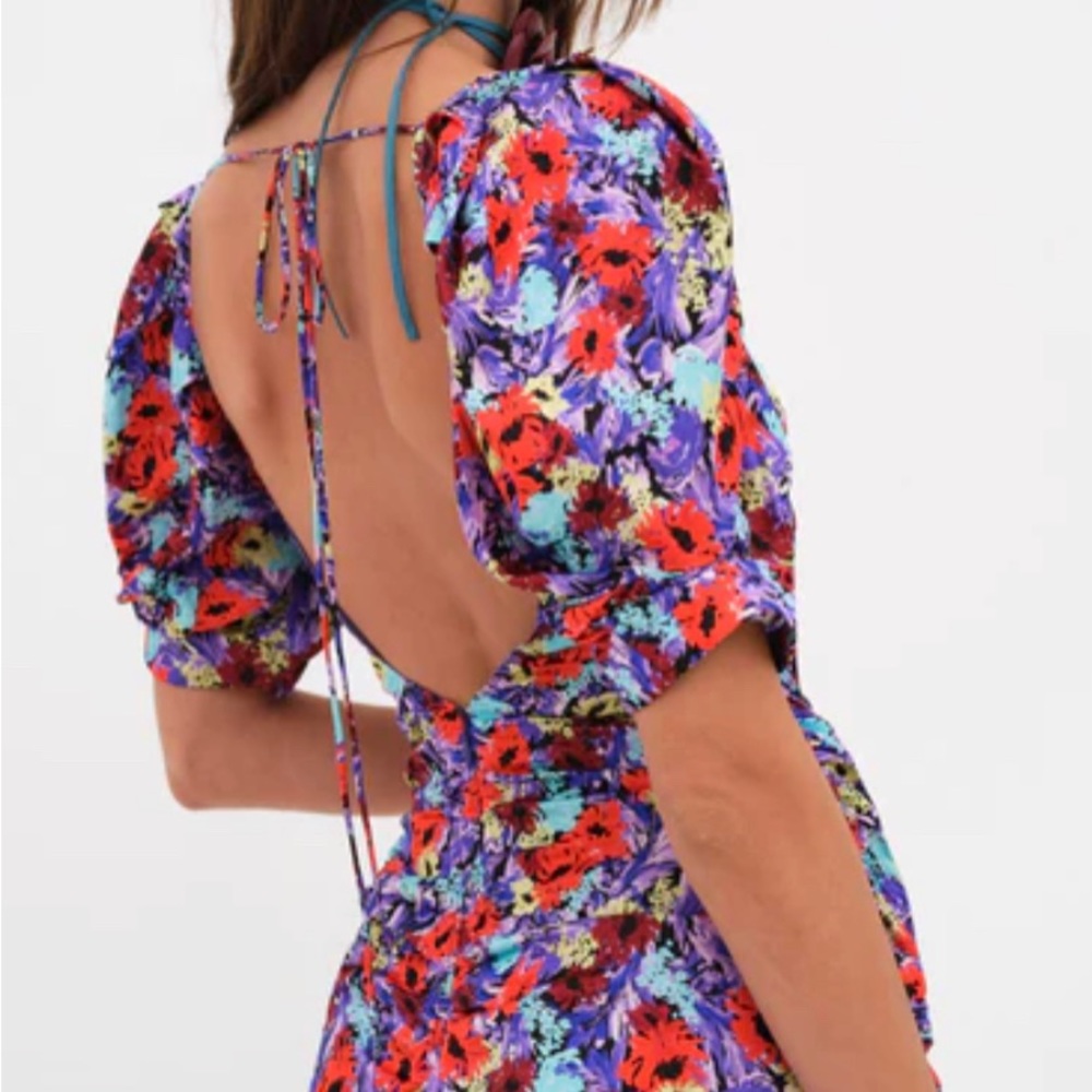 For Love and Lemons Chiara Puff Sleeve Mini Dress (Size XS)